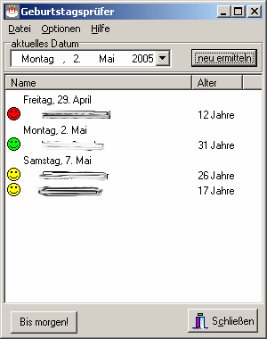 Beispielbild Geburtstagsprüfer